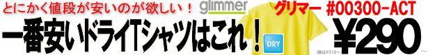 イベントや運動会等に大活躍の激安ドライ無地Tシャツ#00300-ACT